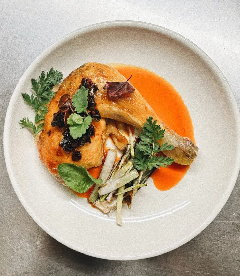 Seasonal fish dish developed at Halmi in Vienna