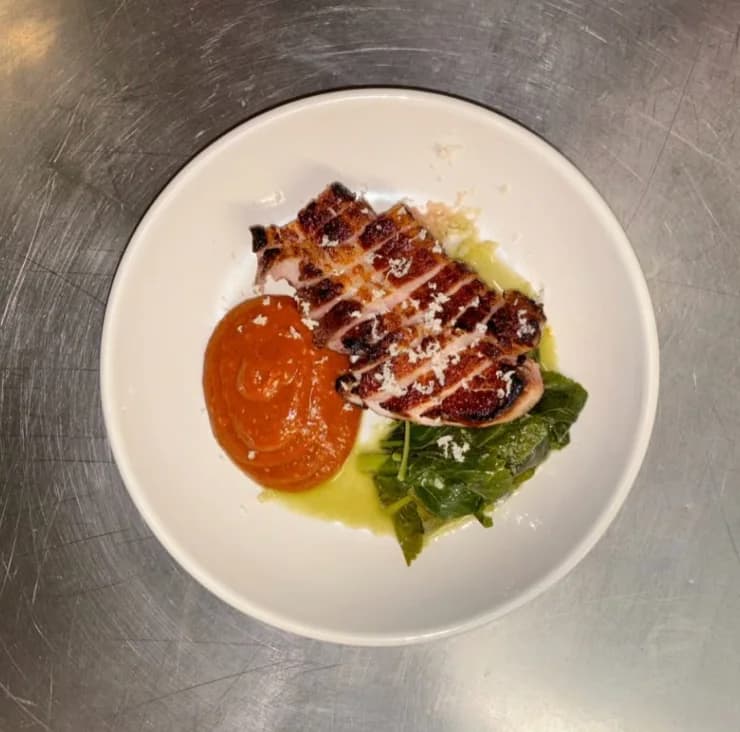 Finished Halmi signature dish ready for service